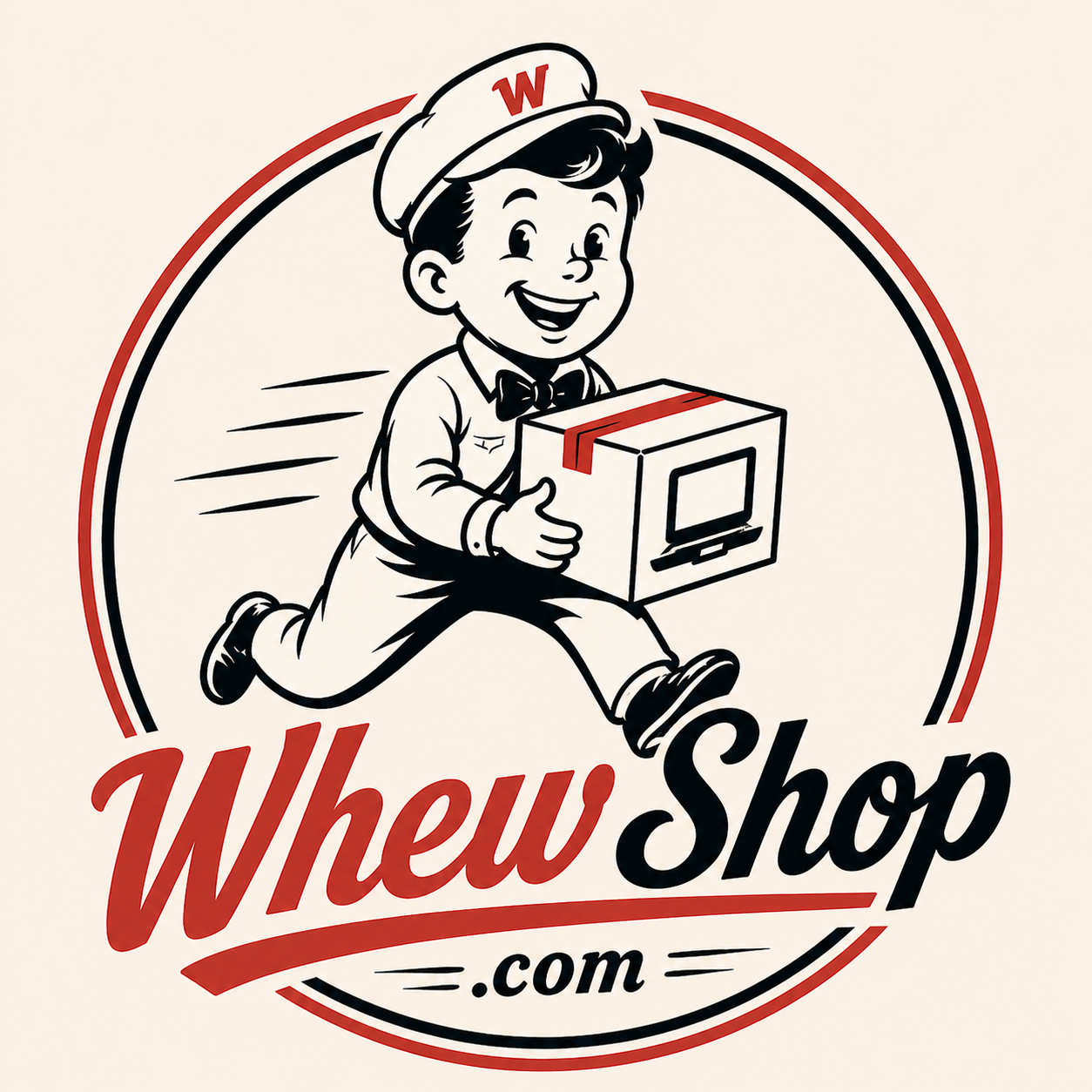 WhewShop.com vintage delivery logo